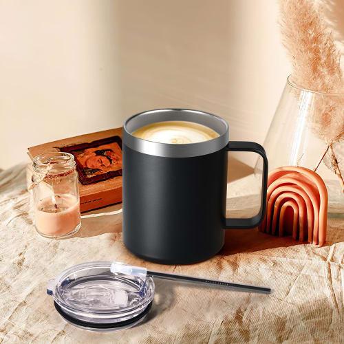 Livole Vacuum Insulated Mug, Insulated and Cold Cup, Stainless Steel Mug with Lid, Coffee Cup, Vacuum Mug, Double-Walled Thermos, Shatterproof, with S