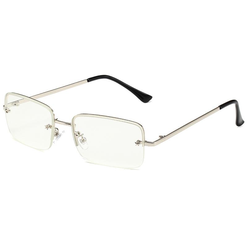 Pentagram frameless sunglasses European and American square trimmed fashion men's and women's metal sunscreen