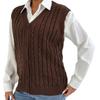 Damen Strickcardigan Europäische und Amerikanische Herbst- und Winterbekleidung Lässige Außenweste Zopfmuster Strickweste M507