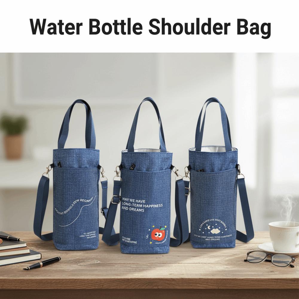 Portable Water Bottle Shoulder Bag Hands-Free Milk Tea Tote Bag  Girl Gift