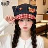 Sweet and cute bear peaked cap children autumn and winter outdoor travel versatile face small star anise beret