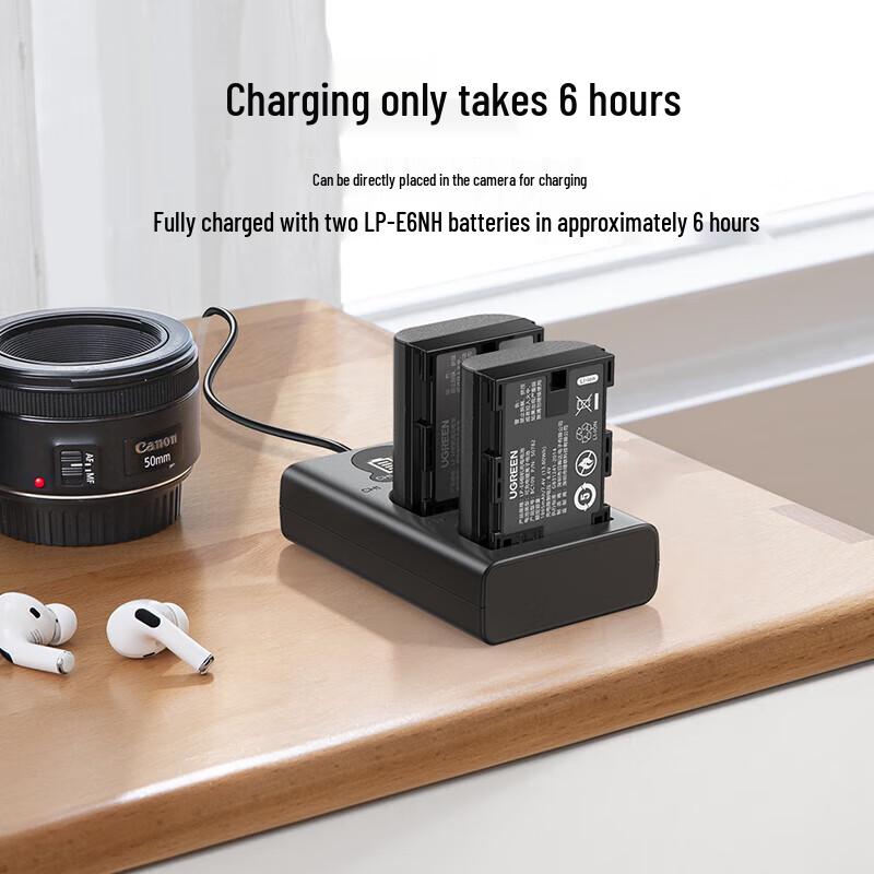 UGREEN Camera Battery Charger Set for Canon LP-E6NH CN plug (adapter included)