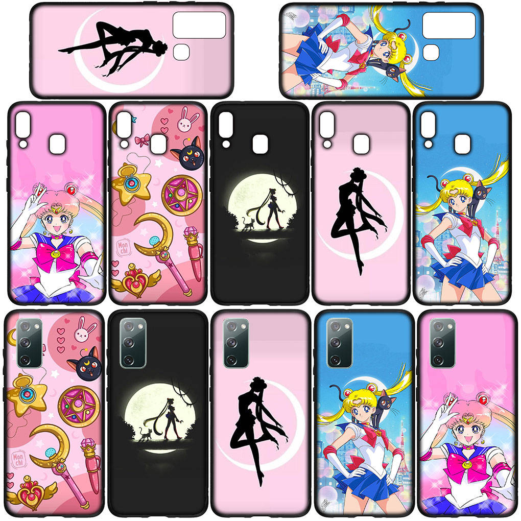 Cover for iPhone 16 15 Xiaomi Redmi Note 14 13 12 11 Pro Max X 8 9 16e Samsung Galaxy S25 S24 S23 Moto A4 OPPO Huawei Sailor Anime Moon Cat Phone Case