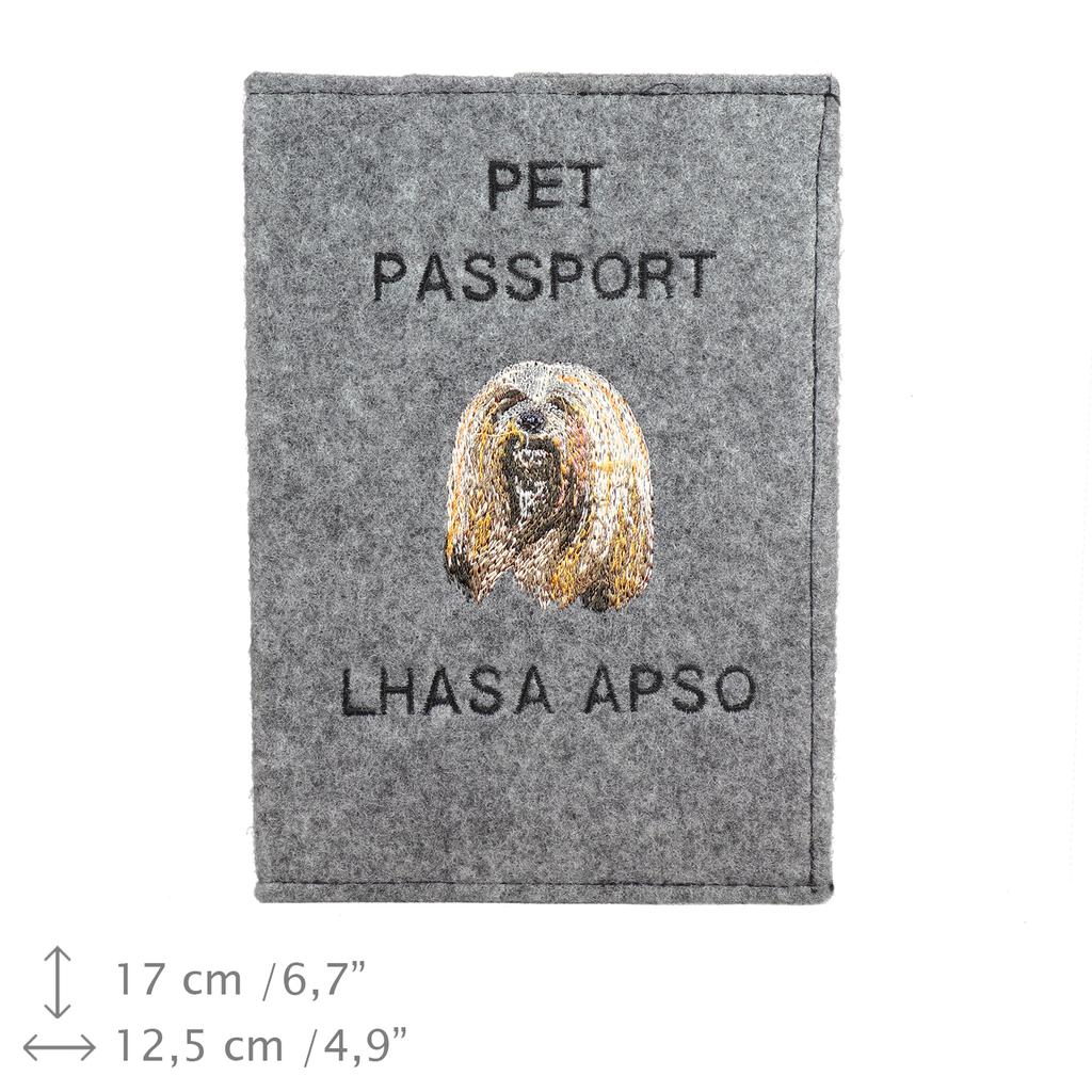 Lhasa Apso - Dog passport case, document case, gift for the traveller from the Art-Dog brand