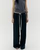Kasel Relaxed Wide Stripe Pants, Black