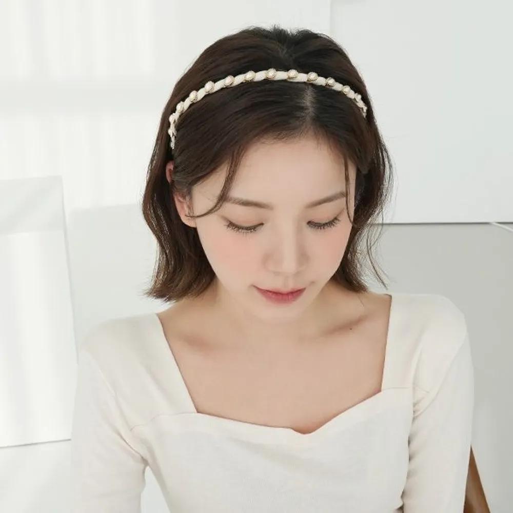 Жемчужная повязка на голову Oju Jewel (22HB017) Beige