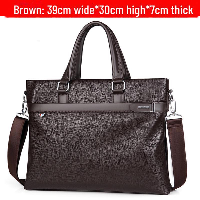 Men's Cross-Border Business Briefcase: Soft PU Leather Messenger Bag, Casual Shoulder Tote, Trendy Computer Handbag