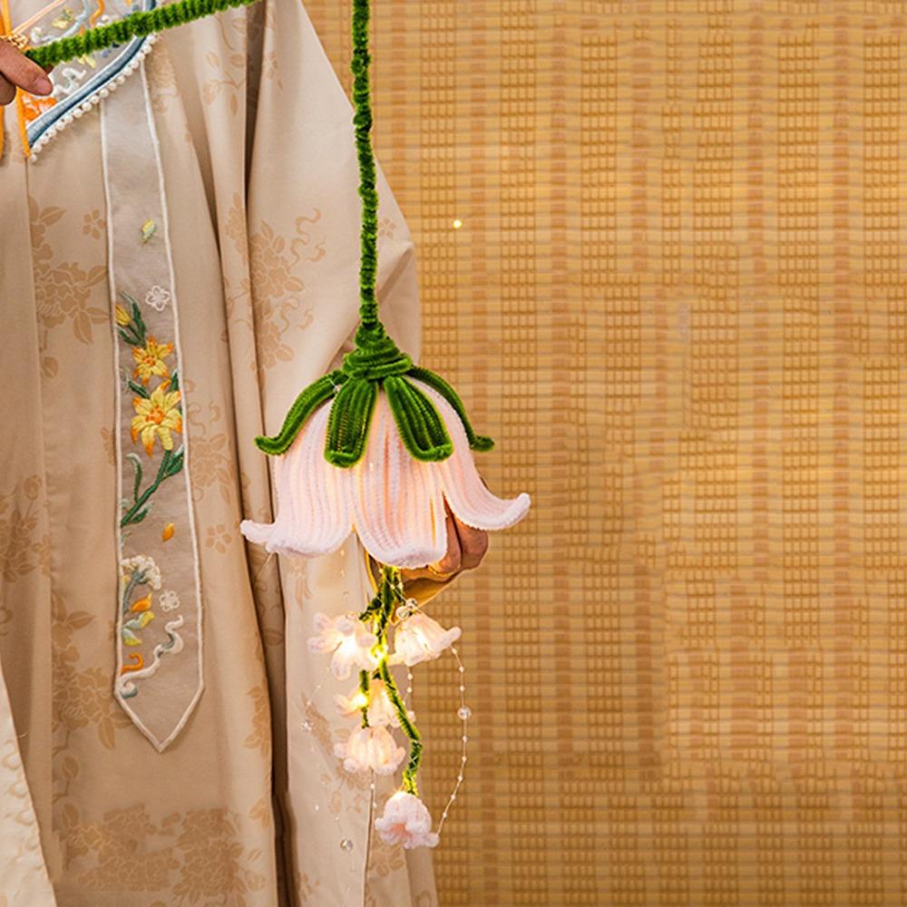 DIY Material Bag Bell Flower Lantern Chinese Style DIY Mid-Autumn Glowing Lantern  Toy
