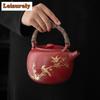 Hawthorn Red Coarse Ceramic Charcoal Stove Tea Making Coal Ball Inner Liner Small Stove Set Lifting Beam Pot Infusions Kettle