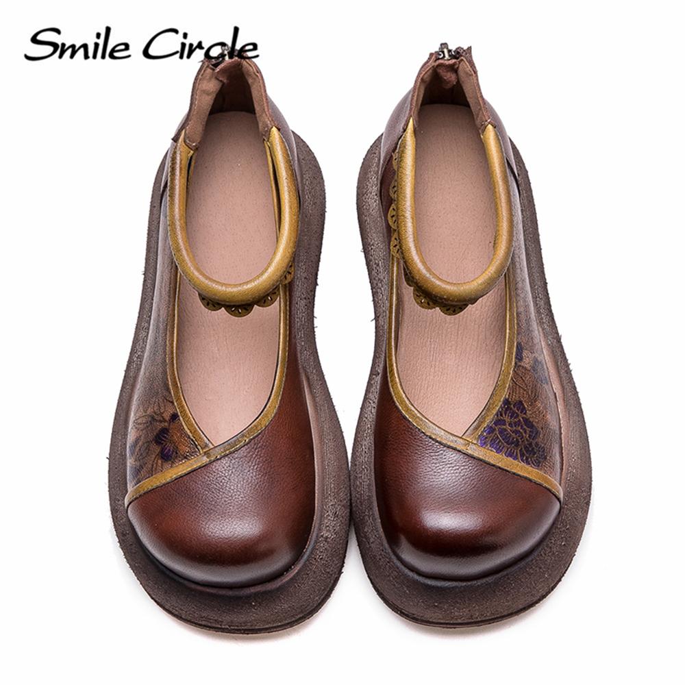 Genuine Leather Women Sandals Round Toe Increased Height Casual Shoes Fashion Comfortable Thick Bottom Shoes