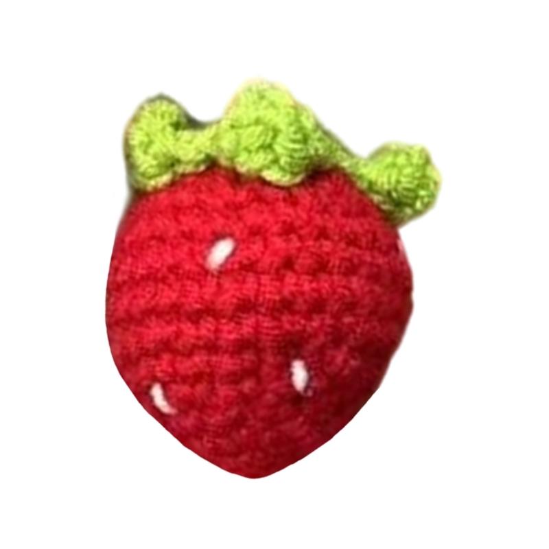 Fashionable Handmade Keychain Accessory Wool Crochted Fruit Pendant Accessories Stylish Women Girls Bag Decoration