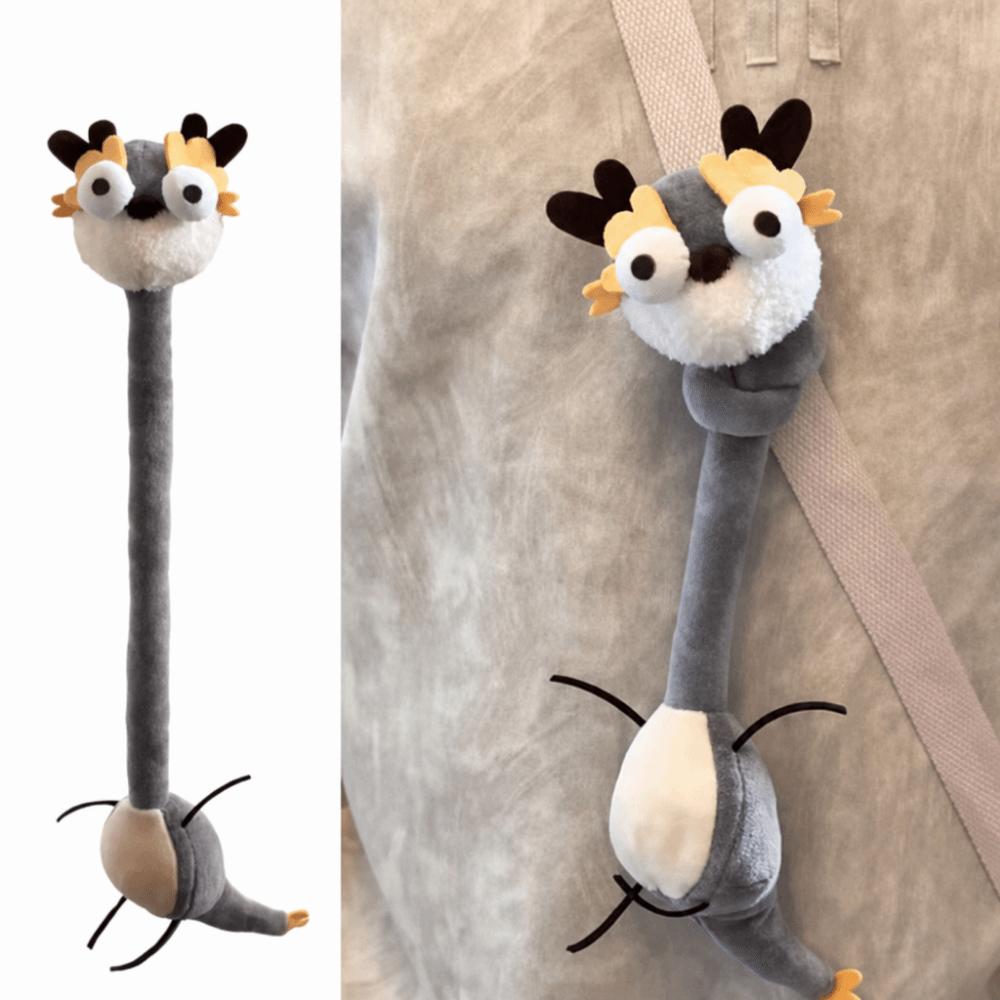 Multicolor Long Neck Animal Plush Toy Piggy Cat Chicken Bear Plush Doll Hanging Doll Bag Pendant