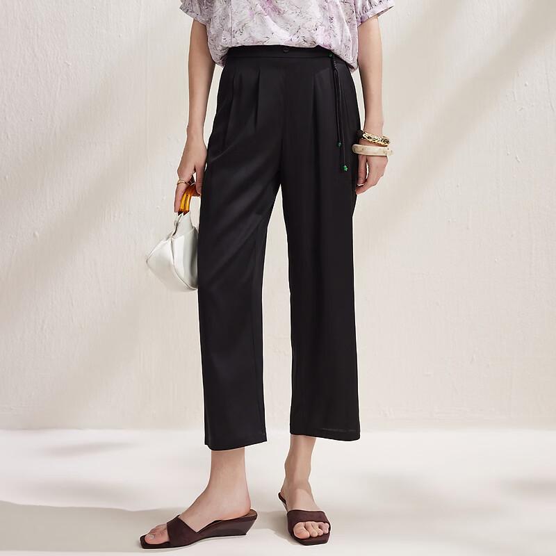 Women s Mulberry Silk Blend Straight-Leg Ankle Pants XL