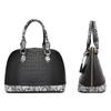New crocodile pattern handbag fashion lock shell bag splicing crocodile pattern oblique span shoulder bag snake pattern wallet female
