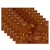 4pcs Coffee Placemats – Brown Background with Cup, Bean & Croissant Print, Washable Polyester Table Mats for Dining Kitchen