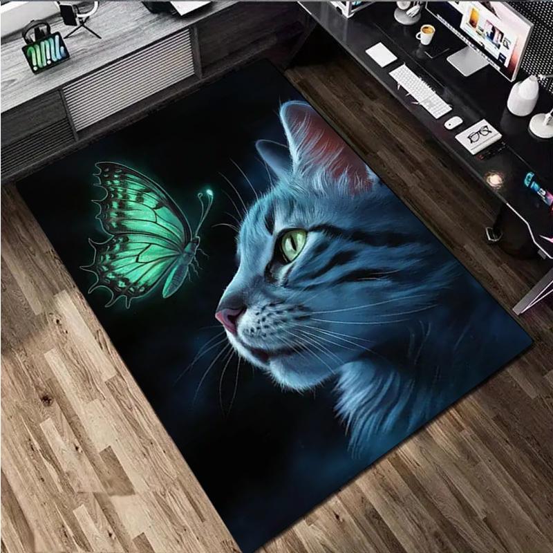 Katze Tier Teppich Haus Teppich Büro Dekorativer Teppich Für Wohnzimmer Schlafzimmer Fußmatte Boden Teppich Computer Stuhl Bereichsteppich