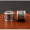 S999 Sterling Silver Wealth & Peace Barrel Spacer Beads for DIY Braiding Rope Silver Accessories