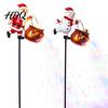 Fairytale Style Lawn Lights Christmas Garden Stake Light 3D Santa/Snowman Holding Glowing Cauldron Yard Weather Resistant Decorations Lamp
