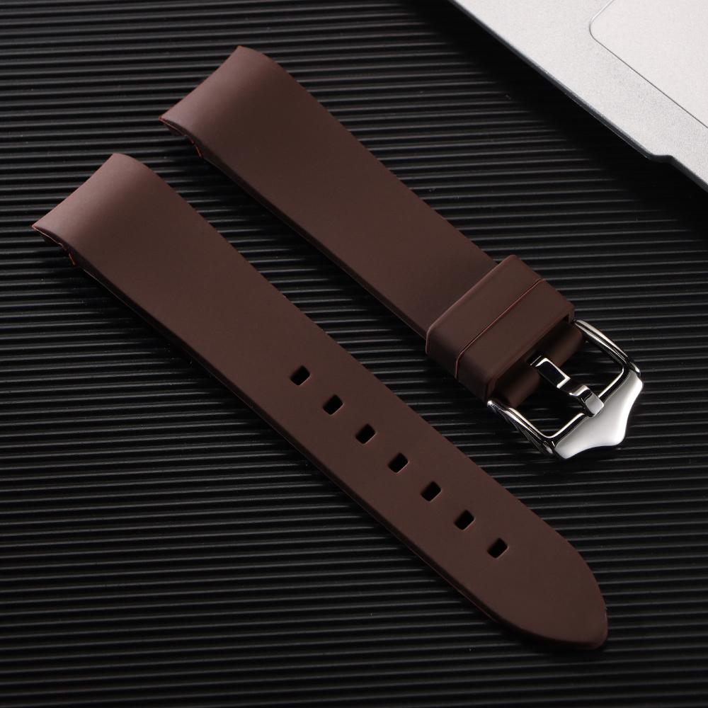 18/19/20/21/22/24mm Curved End Rubber Strap Waterproof Silicone Watchband Sport Bracelet for Rolex for Seiko High Quality Belt