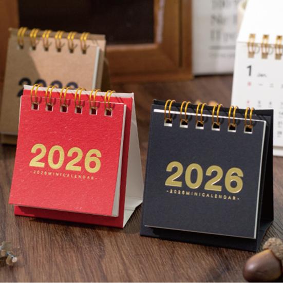 Mini Desk Calendar 2026 Standing Flip Small Desktop Calendar Jan.2026 to Dec 2026 12 Monthly Calendar with Twin-Wire Binding for Home Office School