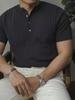 Polo cu mânecă scurtă pentru bărbați, la modă 2023, culoare uni