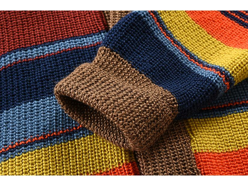 Pánský zimní colorblockový svetr s klopami 2022: Módní Ležérní Slim Fit