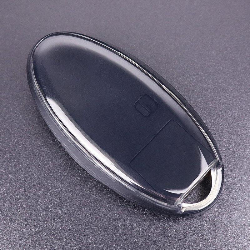 Transparent Black Tpu For Nissan Tiida Qashqai J11 J10 Micra Kicks Altima X-Trail  Navara Leaf Note Sentra Murano Car Key Case