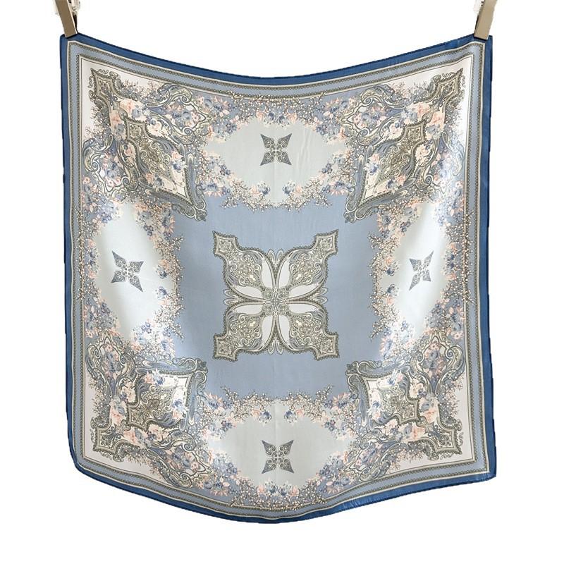 Silk satin medium square scarf mulberry silk retro paisley printed silk scarf premium commuter decorative scarf shawl
