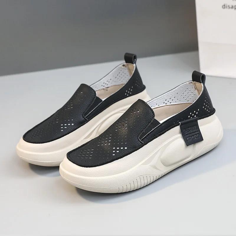 Sports Shoes Woman Summer  In Casual Slip-on Sneakers Fashion Hollow Breathable Loafers Women Running Shoes Footwear 2024