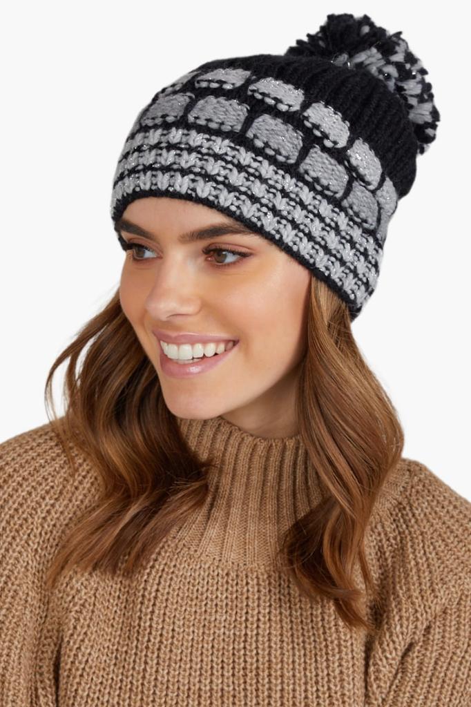 Amanda Women' Hat with Pompom Black