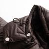Womens Warm Winter Hooded Puffer Coat Casual Slim Fit Cotton-Padded Jacket Coffee Color