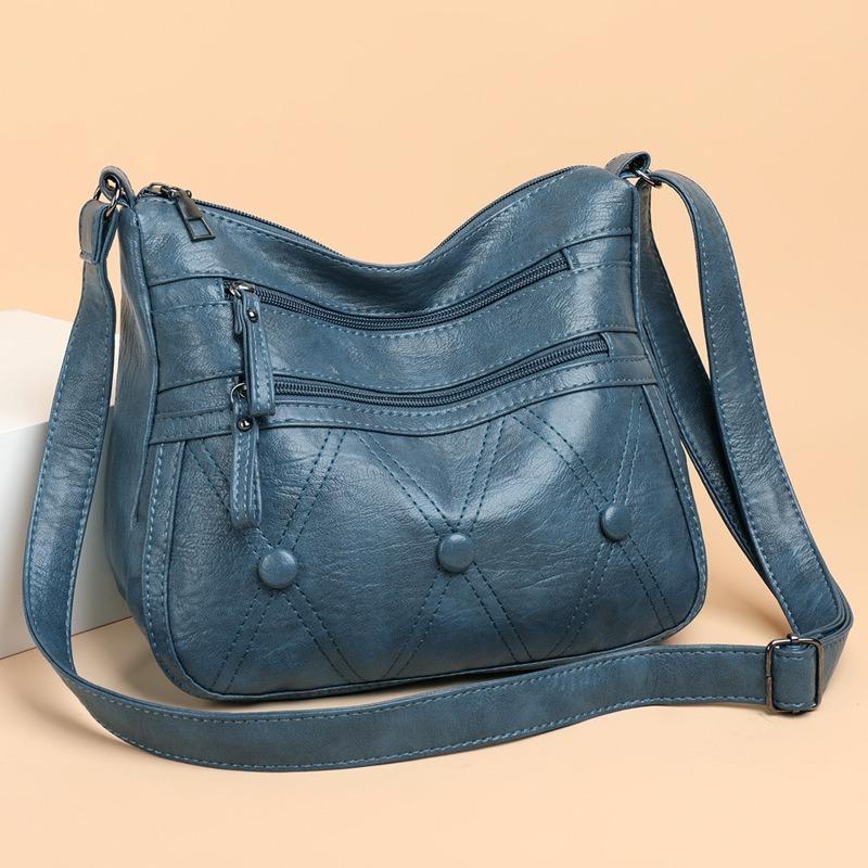 Messenger Bag mit weicher Lederstruktur, neue modische Schultertasche mit großem Fassungsvermögen, Damentasche, einfaches und modisches Geschenk für Mutter