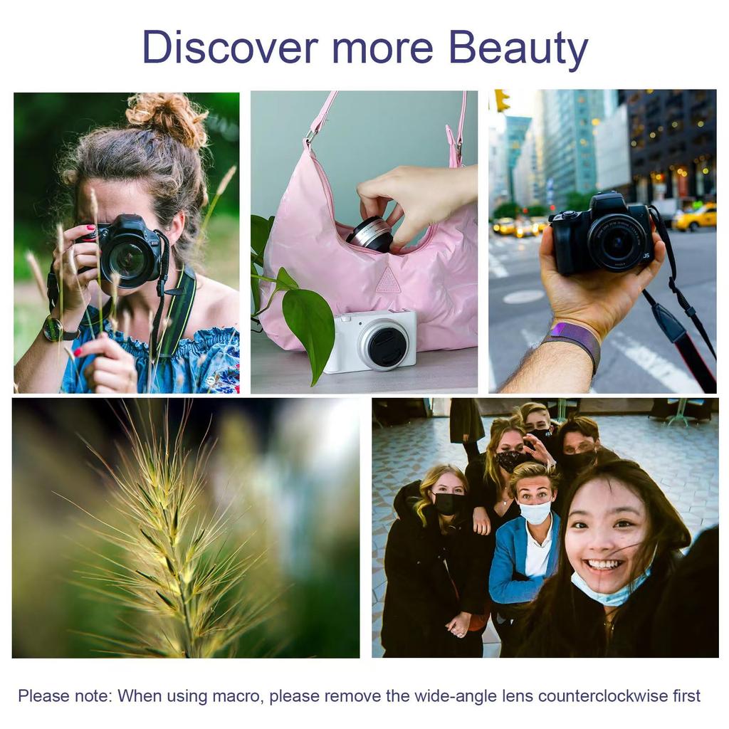 FotoZ Mini Wide Angle Conversion Lens with Macro for Sony MarkII A6400 A6700 Kit Lens Compatible with PZ OSS II 40.5mm 0.75x ZV-1F ZV-E10, ZV-E10