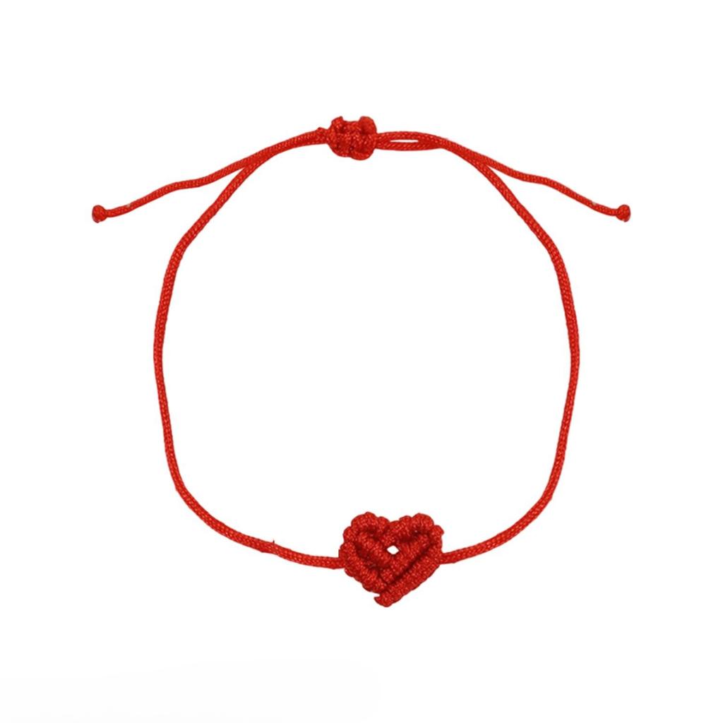 1-20pcs Love Red Rope Bracelet Handmade Weaving Hand Ropes Foot Ropes Heart Shaped Couple Style Transfer Jewelry Gift