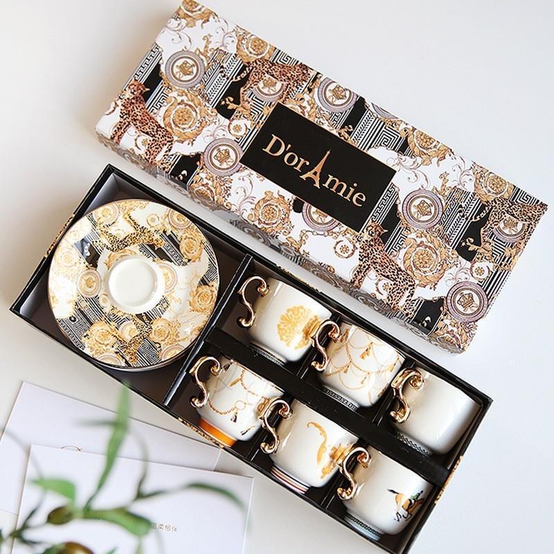 HANDUNYOU Vintage Luxury Ceramic Coffee & Tea Cup Set