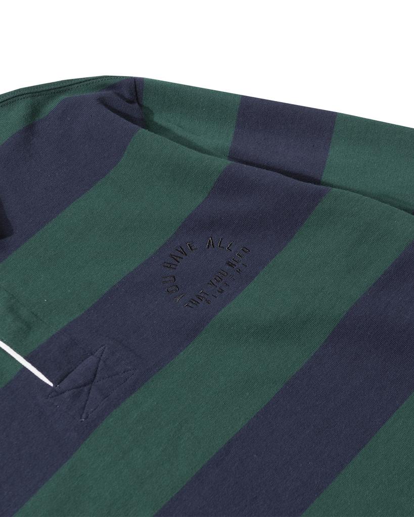 Dimiteulibeullaeg Asi Striped Rugby Sweatshirt Green/Navy