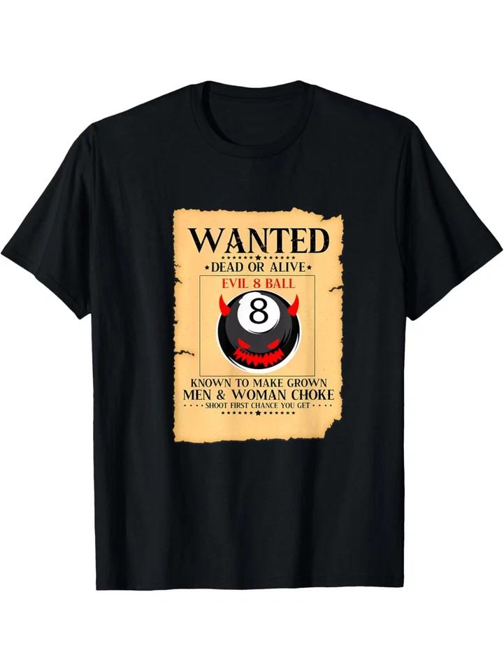 8 Ball Billiards Billiard Pool Player Snooker T-Shirt XL