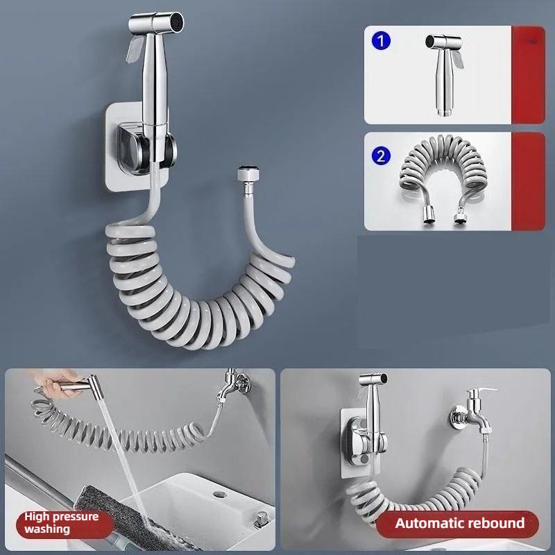 Modern Stainless Steel Handheld Bidet Sprayer with Adjustable Water Pressure and 1.5m Hose