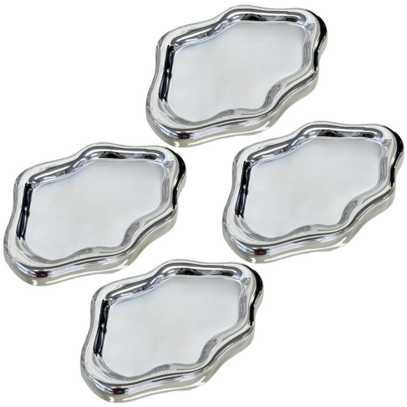 Cute Jewelry Tray Plastic Trinket Dish Vanity Organizer For Ring Earring Necklace Key Bowl Aesthetic Room Decor Desktop Storage