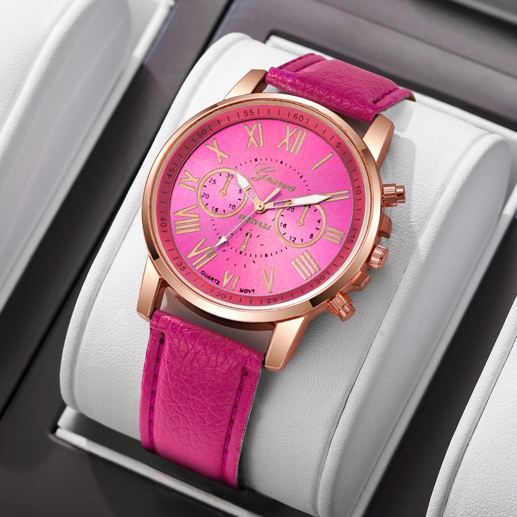 Xiaomi Fashion Leather Strap Women Quartz Wristwatch Ladies Casual Roma Dial Watch Reloj Mujer Girls Clock Gift (Without Box)