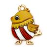 10 PCs Cute Chicken Enamel Charms Zinc Based Alloy Easter Day Pendants Gold Plated Multicolor Animal Pendants 20mm X 16mm
