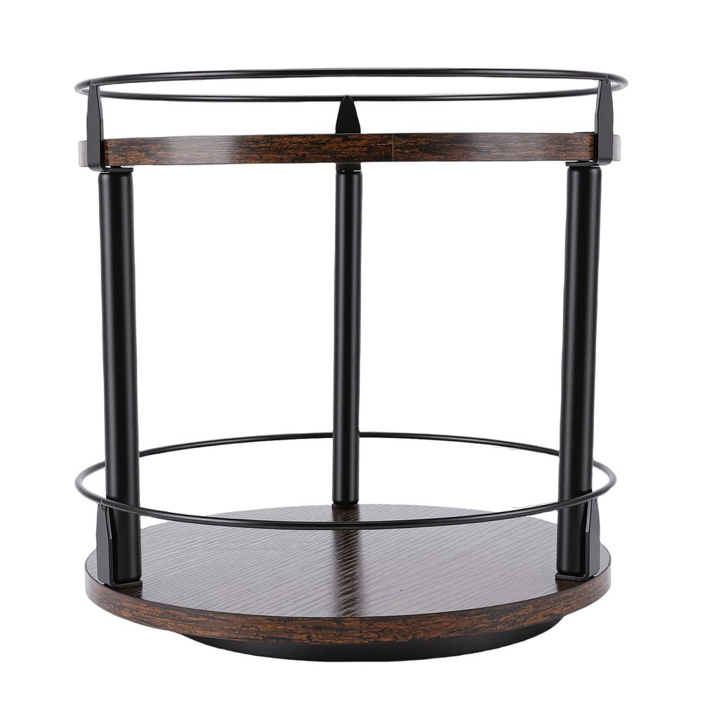 Organizer per Spezie Girevole Salvaspazio Legno Rotazione a 360 gradi Porta Spezie per Piano Cucina Mobile 2