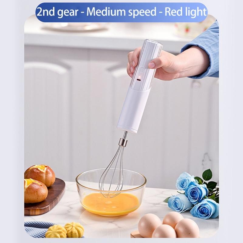 Small Handheld Mixer 3 Speed Mode Wireless Operation Foldable Storage Double Stainless Steel Whisks Attachments