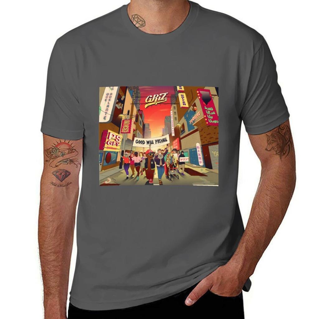Logotyp Griz Band Musik Sångare Turné Keps T-shirt bomulls t-shirts man 100% roliga t-shirts svart humor T-shirt