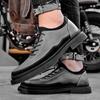 Fashion Men Leather Shoes Footwear Men Casual Shoes High Quality Man Business Shoes Party Fashion Brand Male Booties Black 2024 Hot Sale