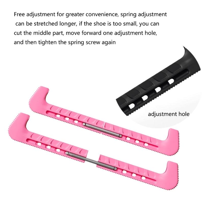 Ice Hockey Figure Skate Blade Covers Ice Skating Guards Adjustable Skate Guards Protector Elastic Ice Skate Blade Guards