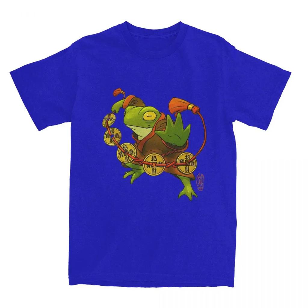 Frog Lucky Coins Shirt Accessories Men Women's Pure Vintage Tee Shirt Short Sleeve Clothing Unique