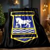 FC Ipswich Crest Blanket Lightweight Ideal Bedding Blanket Perfect for Travel, Camping, Living Rooms, Offices, Sofas, Fan Christmas Gift