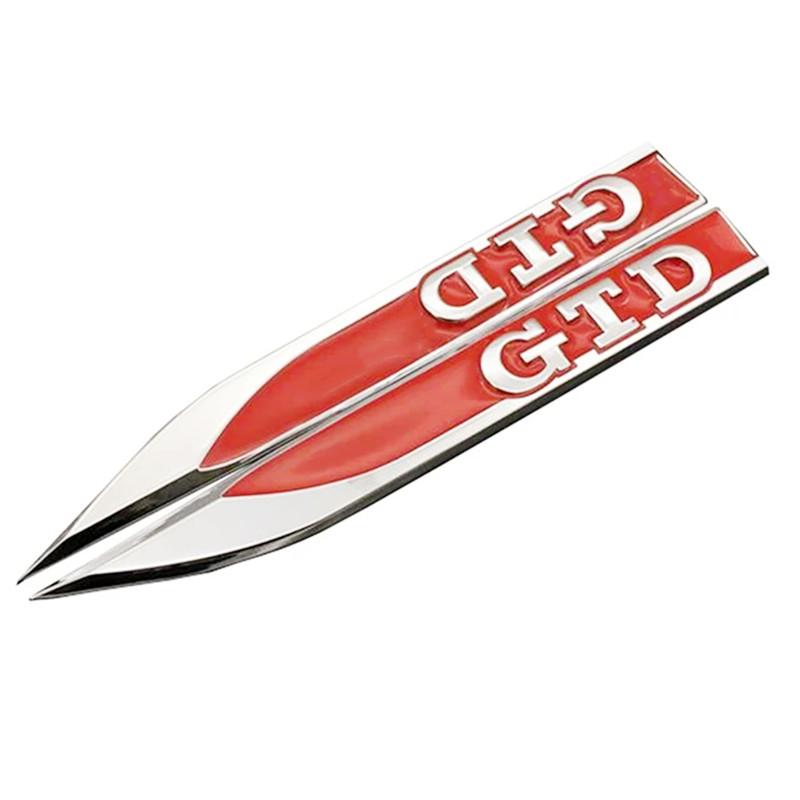 

2 шт. 3D металлический значок на крыло автомобиля наклейка GTD логотип наклейки для Golf 4 5 6 7 MK4 MK5 MK6 MK7 GTD эмблема аксессуары красный