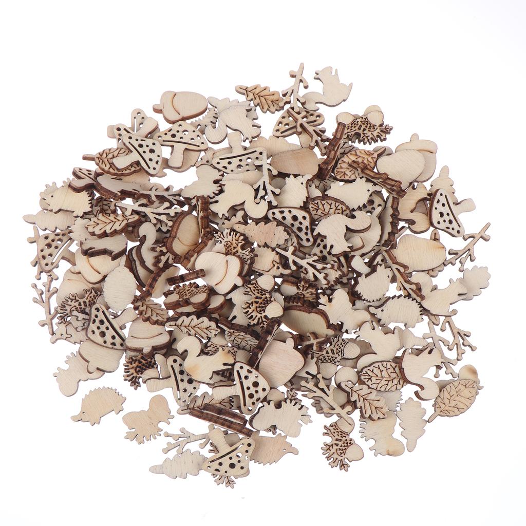 300 Pièces Ornements en Bois de Pâques